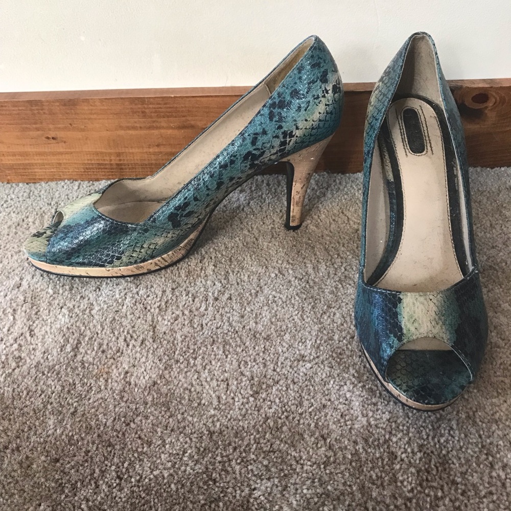 Peep toe Snakeskin Heels